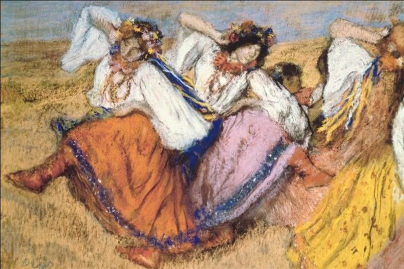 Edgar Degas Orosz táncosok című rajzát Ukrán táncosokra nevezte át a National Gallery