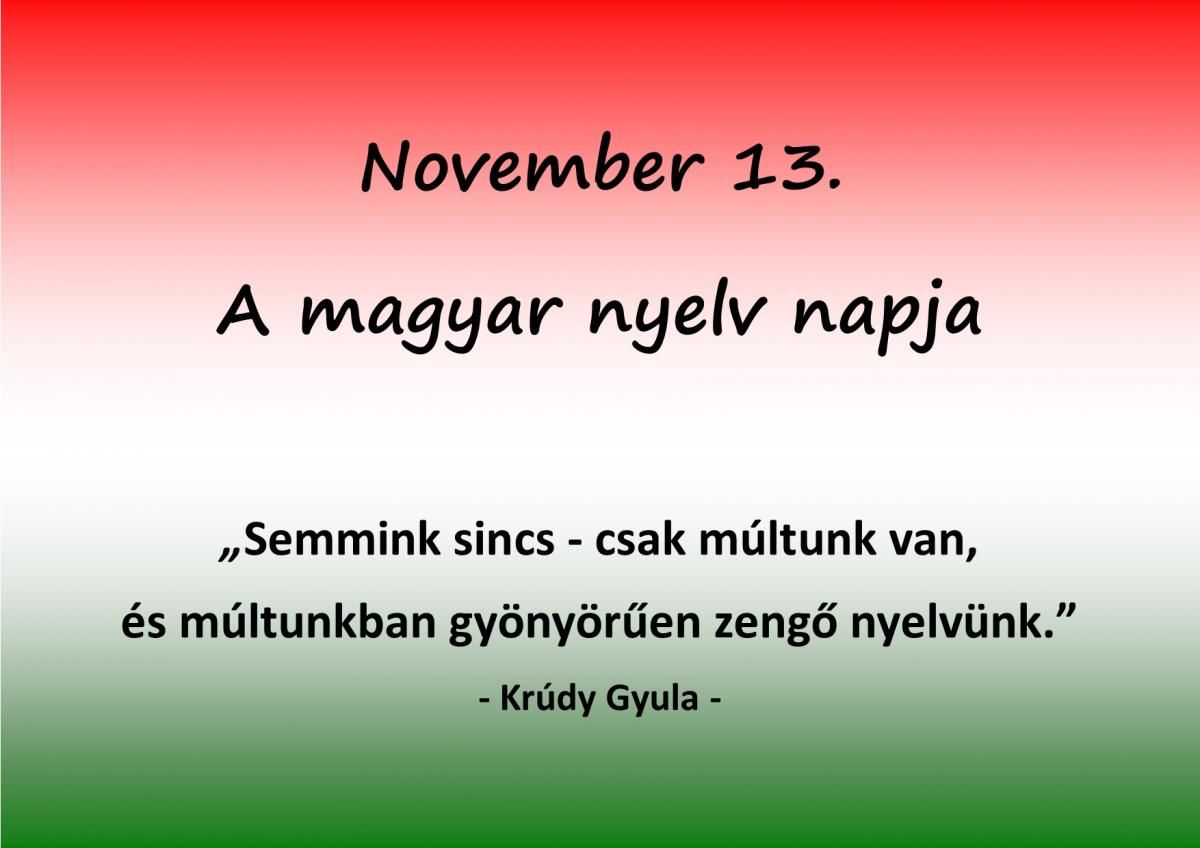 November 13. – a magyar nyelv napja